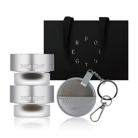 Proeight Stay On Gel Eyeliner Duo Set (3.7g + 3.7g) Silver Palette Keyring & Gift Bag