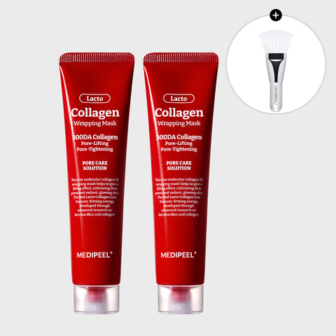 Medipeel Red Lacto Collagen Wrapping Mask 70ml (2-Pack) with Dual Brush