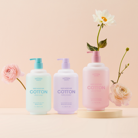 Shower Mate Deep Moisture Cotton Body Wash 1L (Clean Soap Scent)