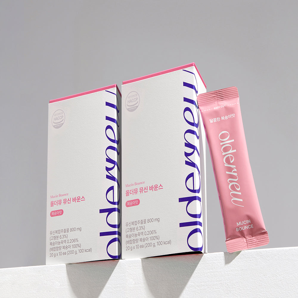 Oldernew Mucin Bounce Elastin Peach Flavor (2 box 20 sachets 20g each)