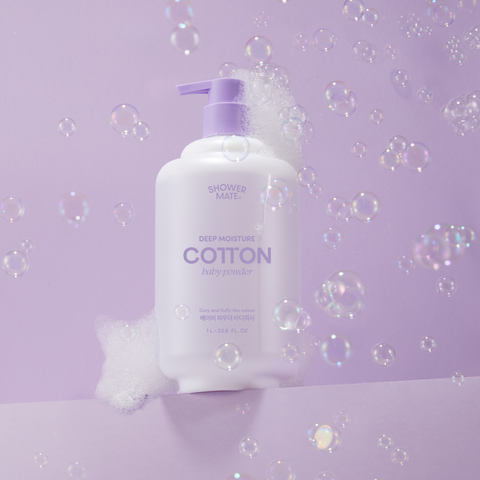 Shower Mate Deep Moisture Cotton Body Wash 1L (Clean Soap Scent)