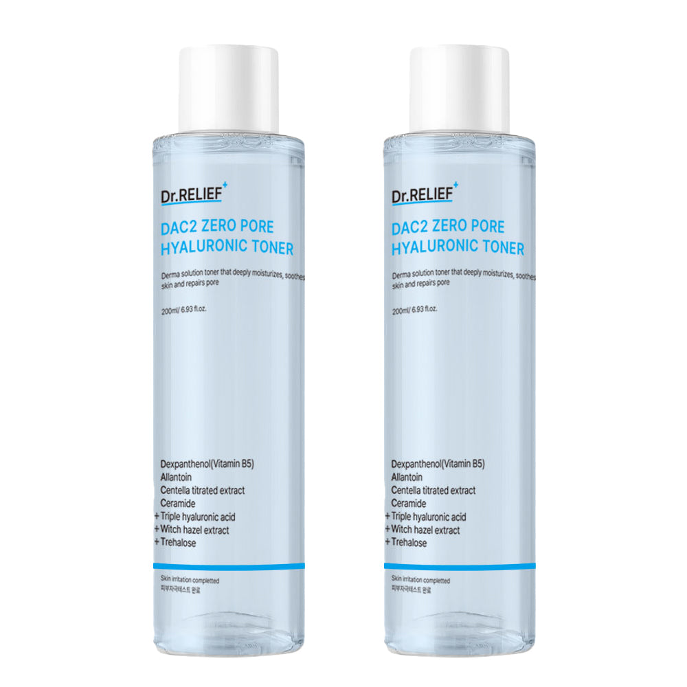 Dr.Relief Zero Pore Hyaluronic Acid Toner 200ml x 2