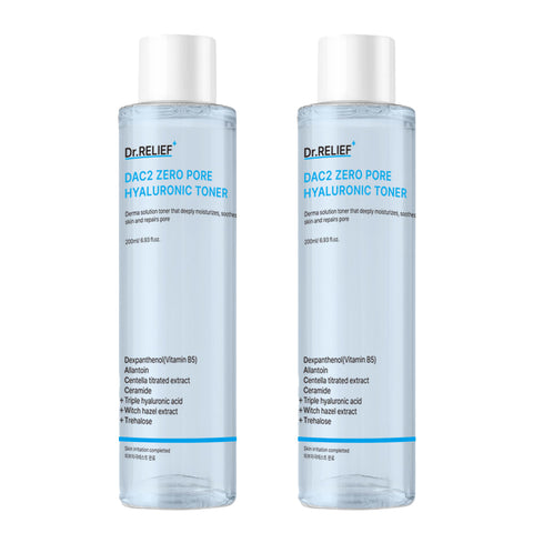 Dr.Relief Zero Pore Hyaluronic Acid Toner 200ml x 2