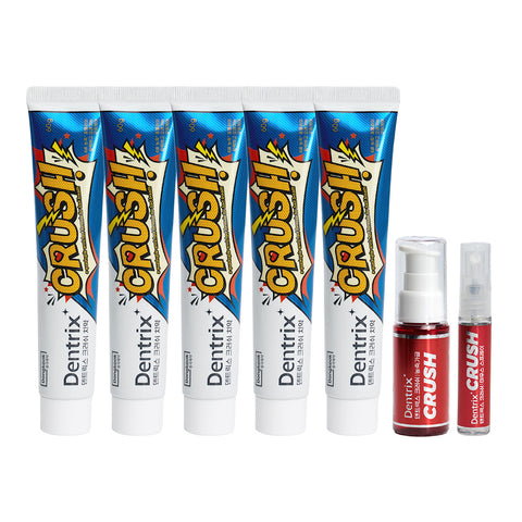 DongKook Dentrix Crush 3-Piece Oral Care Set (Toothpaste 60g x5 Mouthwash 25ml Spray 7ml)