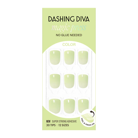 Dashing Diva Magic Press Joy Green (Short Square) Nail Tips