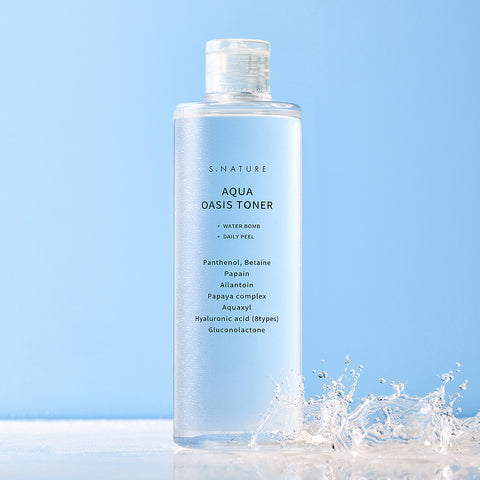S.Nature Aqua Oasis Toner 300ml + Aqua Squalane Serum 100ml + Moisture Gel Cream 30ml (3-Piece Set)