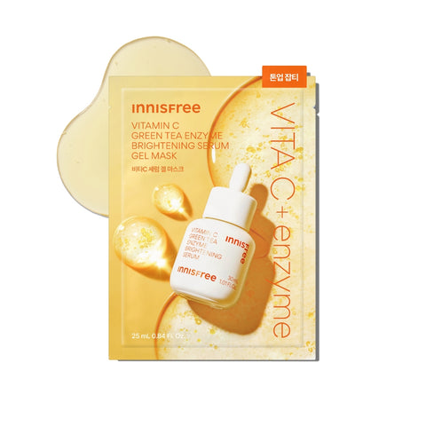 Innisfree Vitamin C Green Tea Enzyme Brightening Serum Gel Mask 25ml 10 sheets