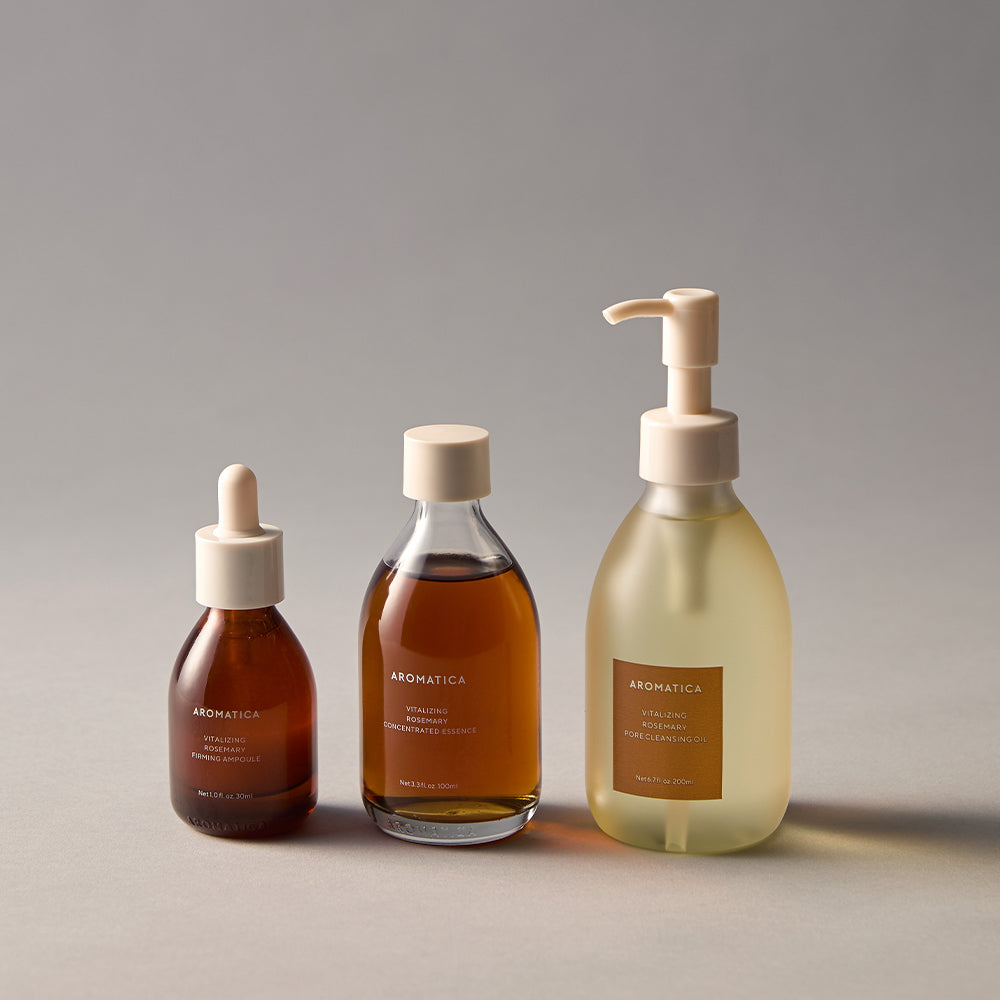 Aromatica Vitalizing Rosemary Cleansing Oil & Essence & Ampoule 3-Piece Set
