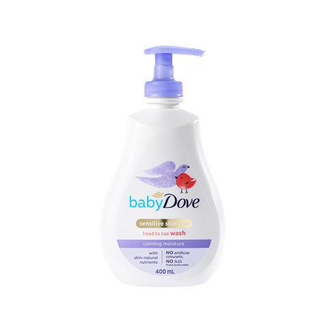 Baby Dove Top-to-Toe Body Wash Rich Moisture 400ml + Body Lotion Rich Moisture 400ml (Optional Dove Hand Towel)