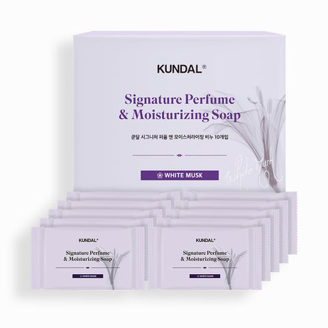 Kundal Signature Perfume & Moisturizing Soap White Musk 100g (10-Pack)