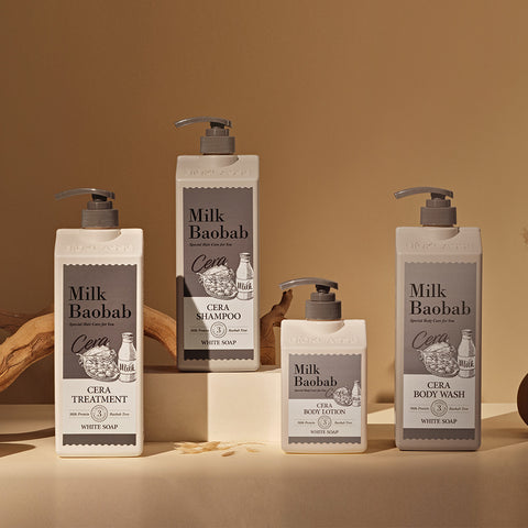 Milk Baobab Cera Shampoo + Treatment + Body Wash Set (White Musk)