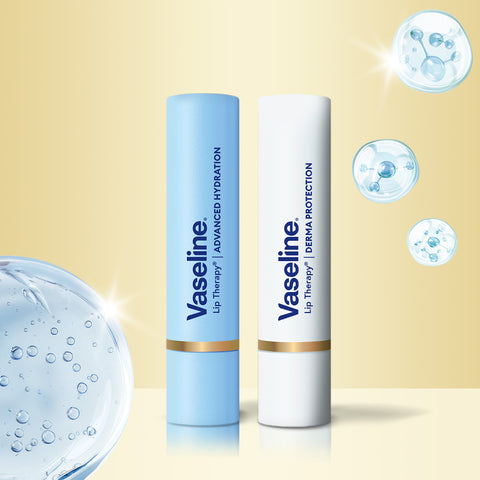 Vaseline Lip Therapy Serum-Infused Lip Balm Set Derma Protection 3g + Advanced Hydration 3g + Vaseline Comb Keyring