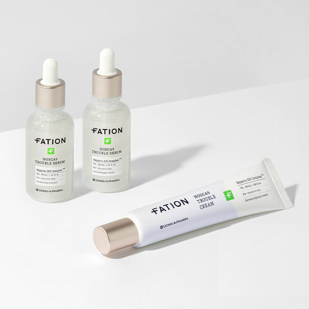 FATION Nosca9 Trouble Serum 30ml x2 + Cream 45ml Set