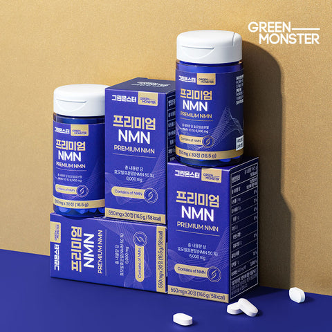 Green Monster Premium NMN 100 mg 30 Tablets x 3 Boxes (6-Month Supply)