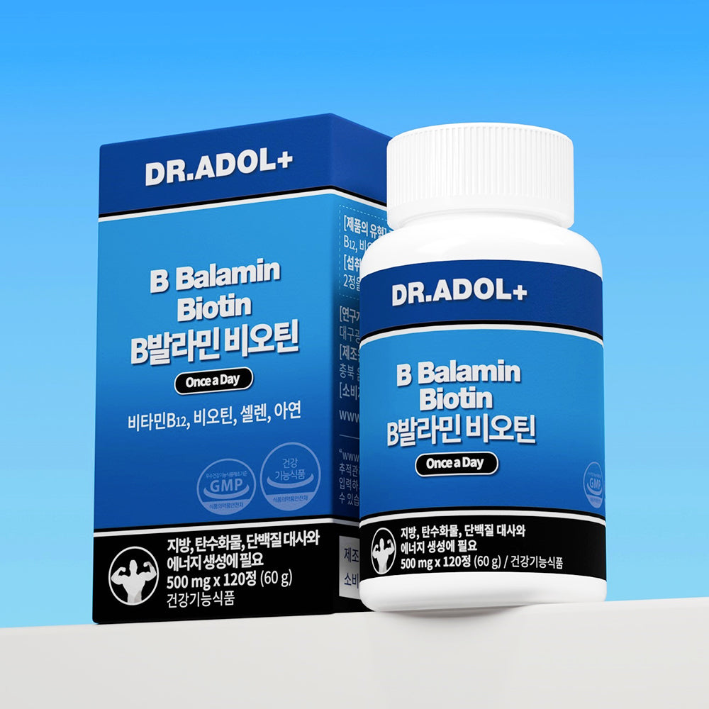Dr. Adol Biotin 500 mg + Zinc 120 Tablets (2-Month Supply)