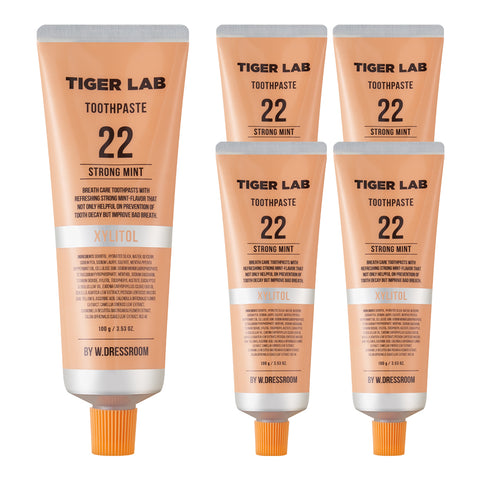 W.Dressroom Tiger Lab Strong Bad-Breath Care Toothpaste 100g (5 Pack)