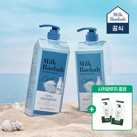 Milk Baobab Cera Shampoo + Body Wash Set, Ocean Breeze - 1.2L x 2