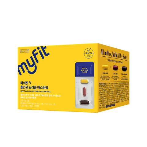 DongKook MyFit V All-in-One Multi Master Pack (30 Packs x 3) Vitamins + Omega-3 + Lutein + Milk Thistle