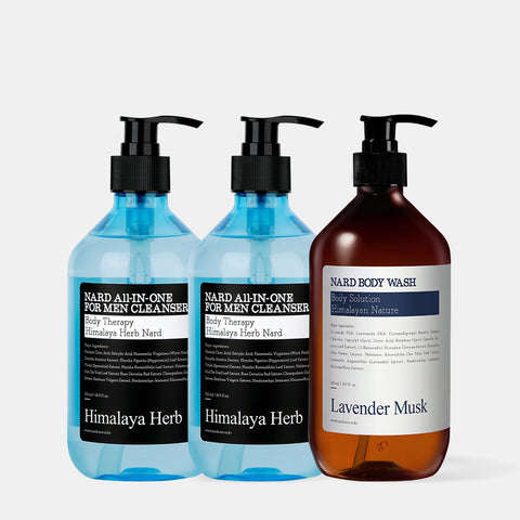Nard Men's Cleanser 500ml + Tea Tree Rosemary Body Wash 500ml (1 set)