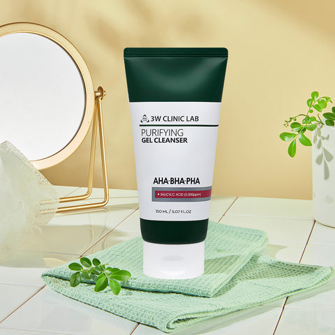 3W Clinic Lab 3HA Cica Mild Acid BHA Purifying Gel Cleanser 150ml