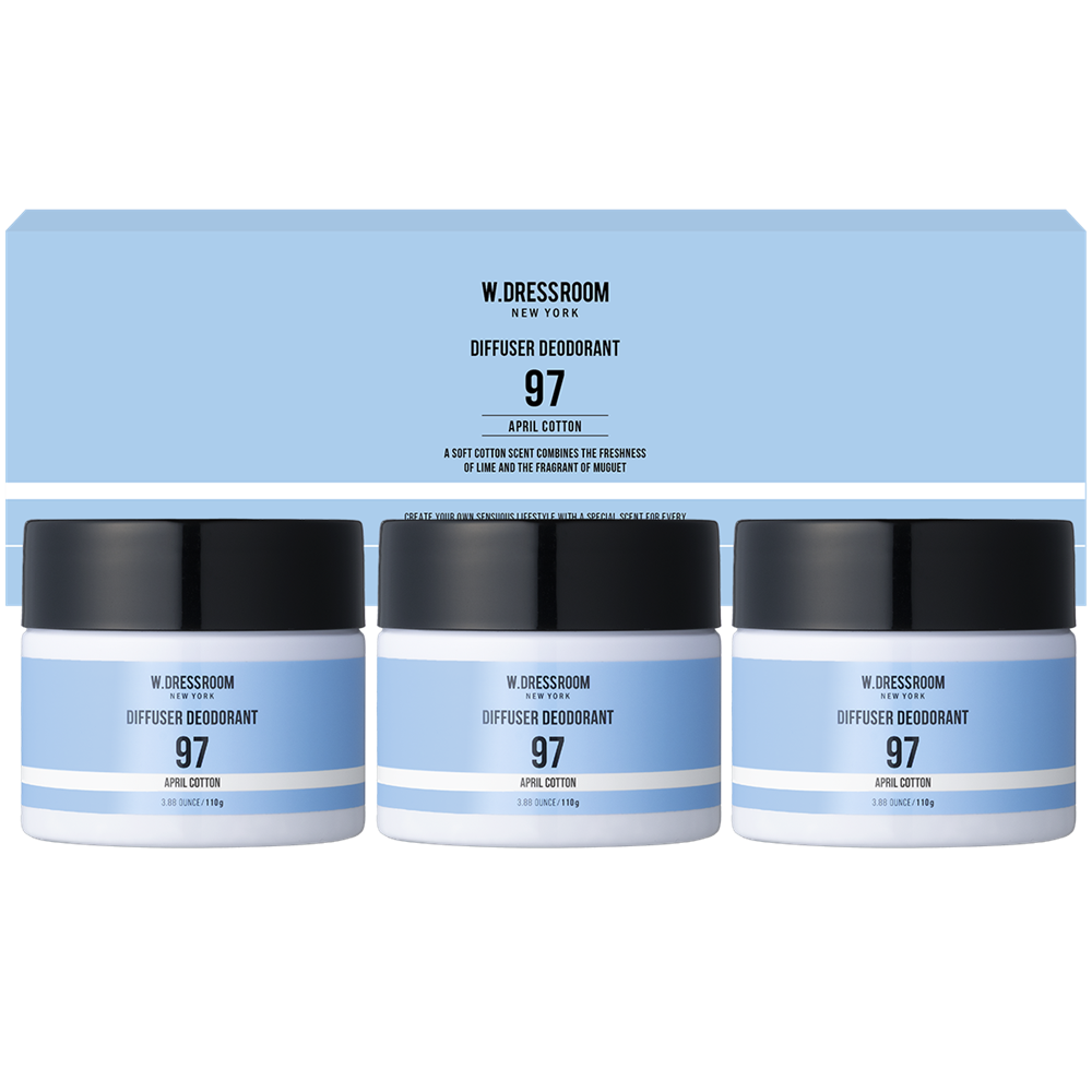 W.Dressroom Perfume Diffuser Deodorizer No.97 April Cotton 110g (3 pack)