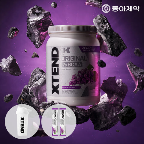Dong-A Pharm XTEND Zero Sugar BCAA 7,000mg Orange 50 Servings (1 Tub) + Shaker + 2 Extra Sachets