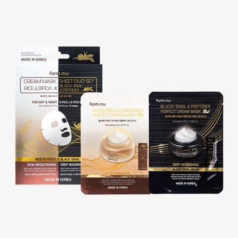 Farmstay Cream Mask Sheet Duo Set (12 Sheets)