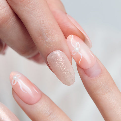 Dashing Diva Magic Press Flowing Ribbon (Almond) Nail Tips
