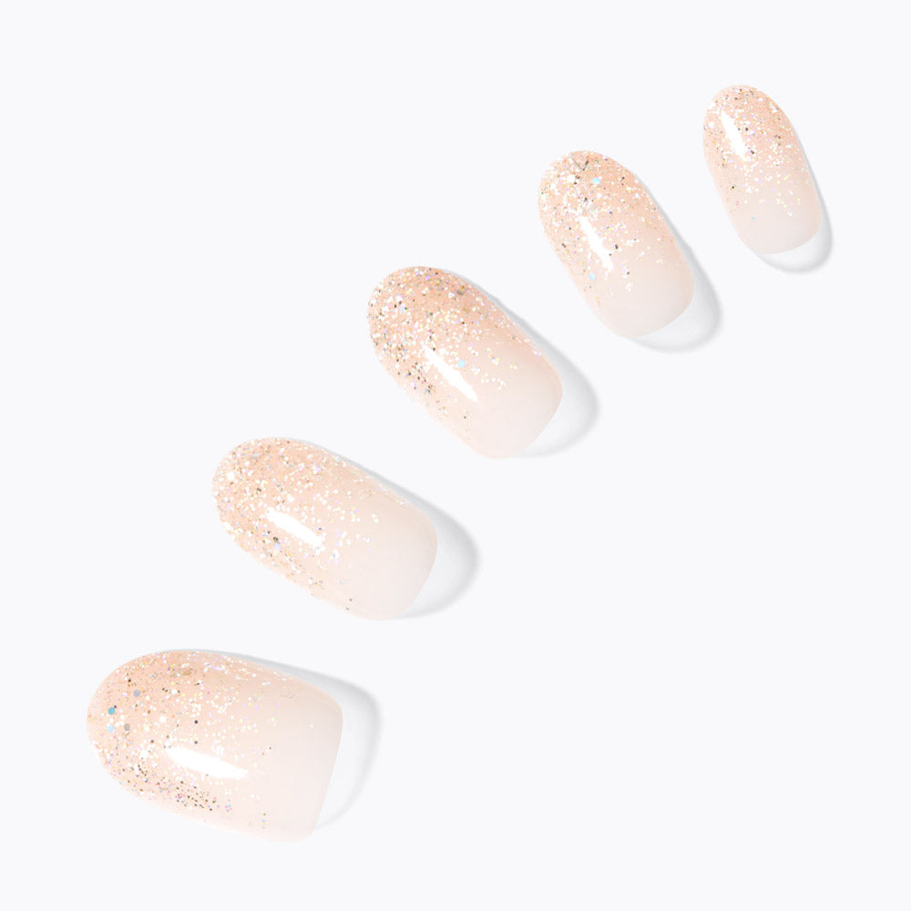 Dashing Diva Magic Press Gold Shower (Long Oval) Nail Tips