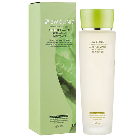 3W CLINIC Aloe Full Water Activating Skin Toner 150ml