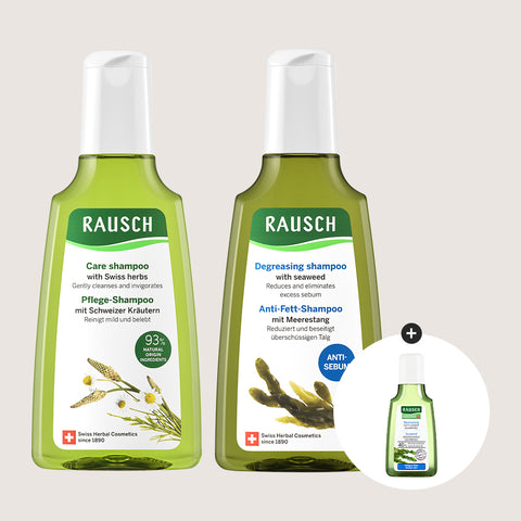 RAUSCH Swiss Herbal Shampoo 200ml & Seaweed Shampoo 200ml Duo Set