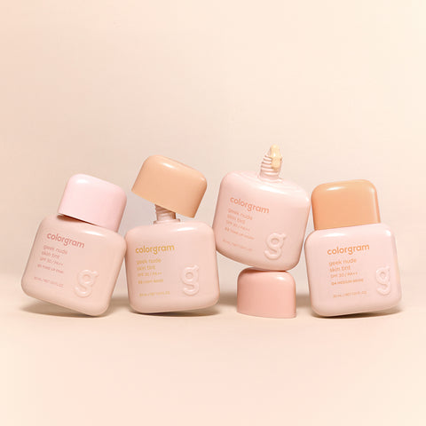 Colorgram Geek Nude Skin Tint 30ml + Geek Nude Color Cover Tint 5g + Lip Tint 3-Piece Set