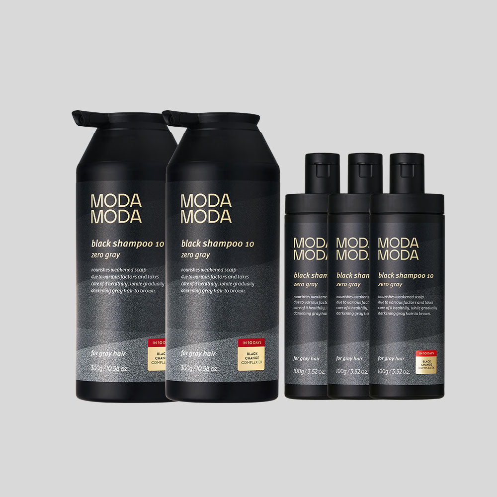 MODAMODA Zero Gray Black Shampoo 10 - 300g x2 + 100g x3