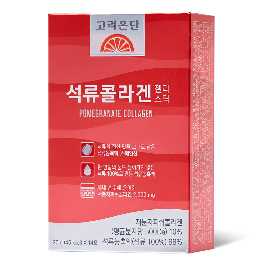 Koreaeundan Pomegranate Collagen Jelly Stick 20g x 14 (Low-Molecular Fish Collagen 2000mg)