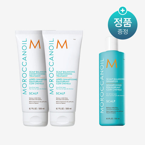 Moroccanoil Scalp Balancing Conditioning Treatment Duo 200ml x2 + Scalp Balancing Shampoo 250ml