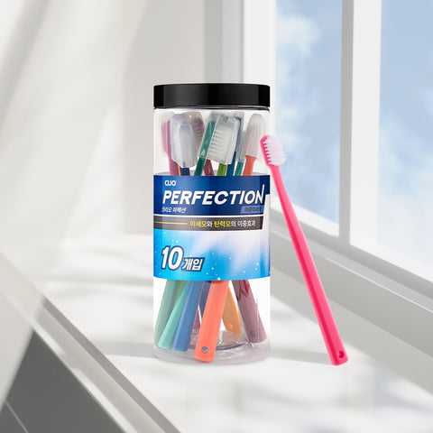 Clio Perfection Dual Micro Bristle Vivid Cylindrical Compact Head Toothbrush - 10pcs x 3 Set
