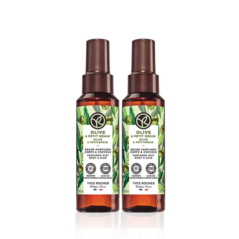 Yves Rocher Perfume Mist Body & Hair Olive Petitgrain 100 ml (2 Pack)