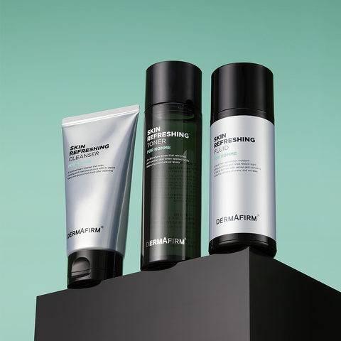 Dermafirm Skin Refreshing Homme 3-Piece Set (Cleanser 120g + Toner 150ml + Fluid 120ml)