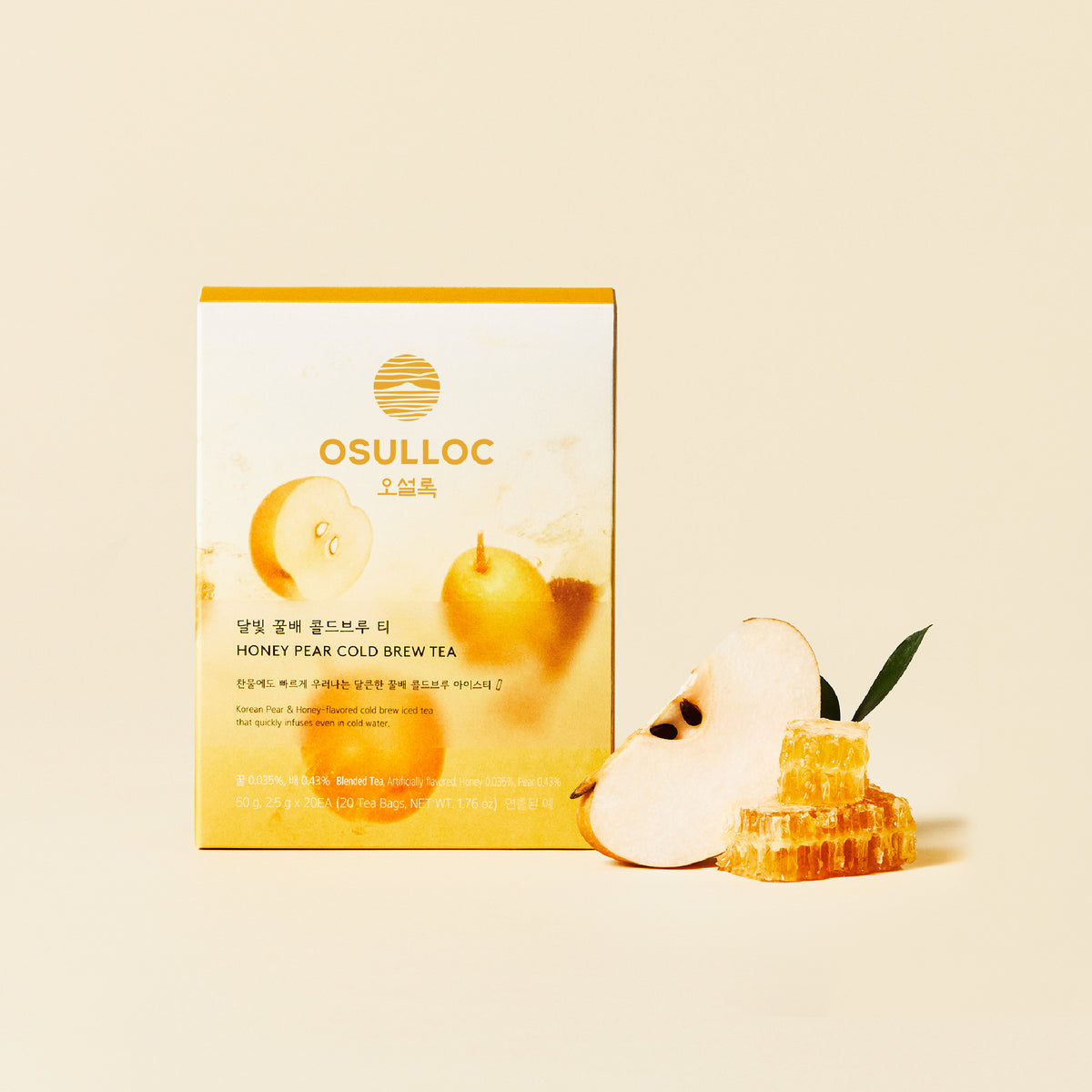 OSULLOC Cold Brew Tea 20 Tea Bags Moonlight Honey Pear, Sunset Peach, Sunshine Muscat