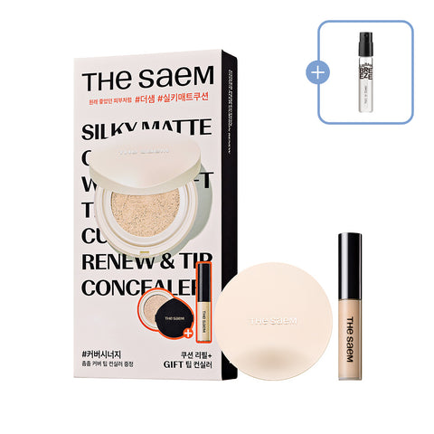 The Saem Cover Perfection Concealer Cushion Renew + Tip Concealer Set