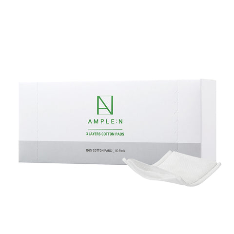 AMPLE:N 3-Layer Pure Cotton Pads 80 pcs - 3-Pack (Total 240 pcs)