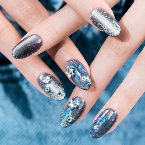 Dashing Diva Magic Press Crystal Night (Almond) Nail Tips