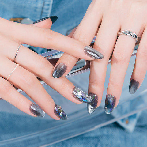 Dashing Diva Magic Press Crystal Night (Almond) Nail Tips