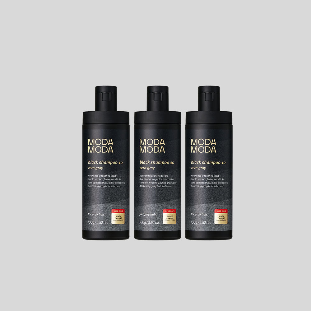 MODAMODA Zero Gray Black Shampoo 10 - 100 g x3 (Travel Size)