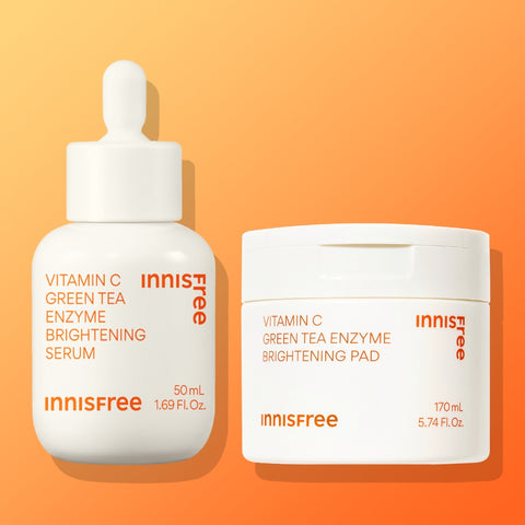 Innisfree Vitamin C 2-Piece Set Vitamin C Capsule Serum 50 mL + Vitamin C Green Tea Enzyme Blemish Toning Pads 60 sheets