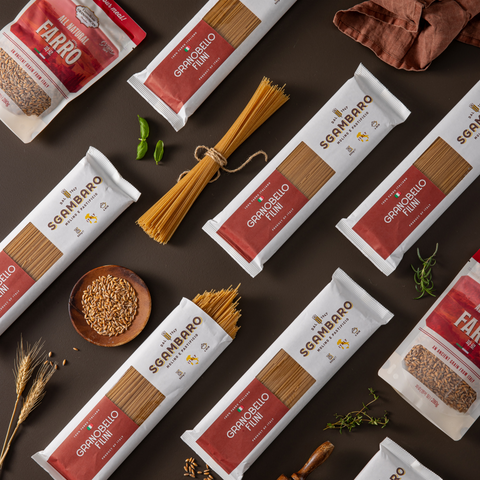 Grainon Sgambaro Granovello Filini Whole-Grain Farro Spaghetti 500g x 2 (Made in Italy)