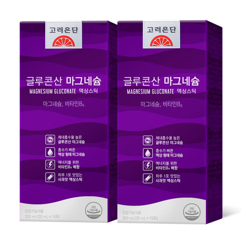 Koreaeundan Magnesium Gluconate Liquid Sticks 15 Sachets x 2 Pack