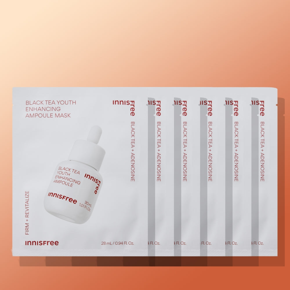 Innisfree Black Tea Youth Enhancing Ampoule Mask 28ml (6 sheets)