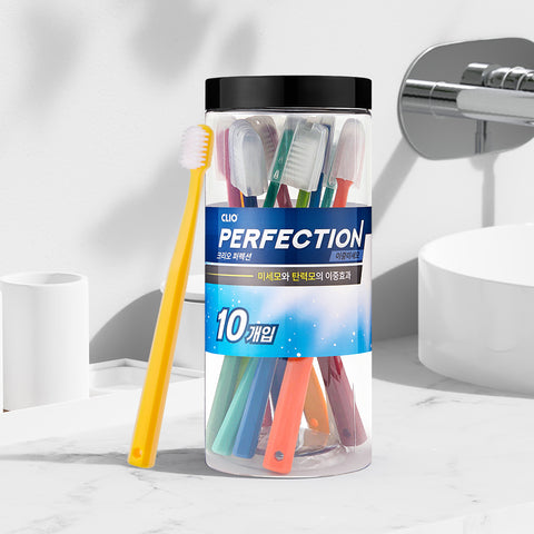 Clio Perfection Dual Micro Bristle Vivid Cylindrical Compact Head Toothbrush - 10pcs x 3 Set