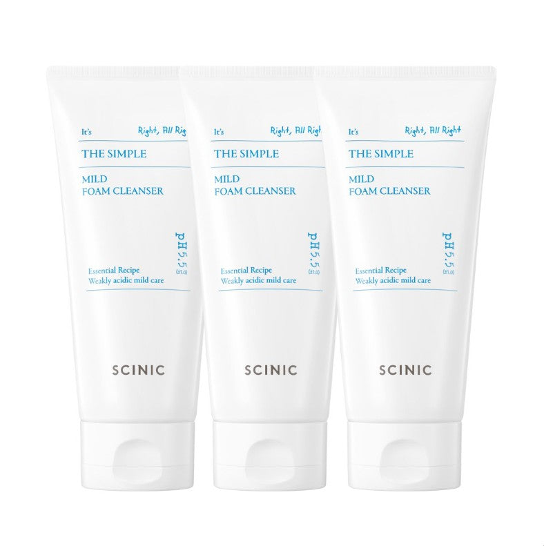 Scinic The Simple Mild Foam Cleanser 120ml (3 Pack)